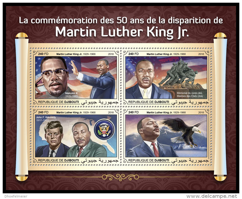 DJIBOUTI 2018 MNH** Martin Luther King Jr. M/S - OFFICIAL ISSUE - DH1834 - Martin Luther King