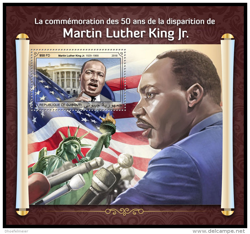 DJIBOUTI 2018 MNH** Martin Luther King Jr. S/S - OFFICIAL ISSUE - DH1834 - Martin Luther King