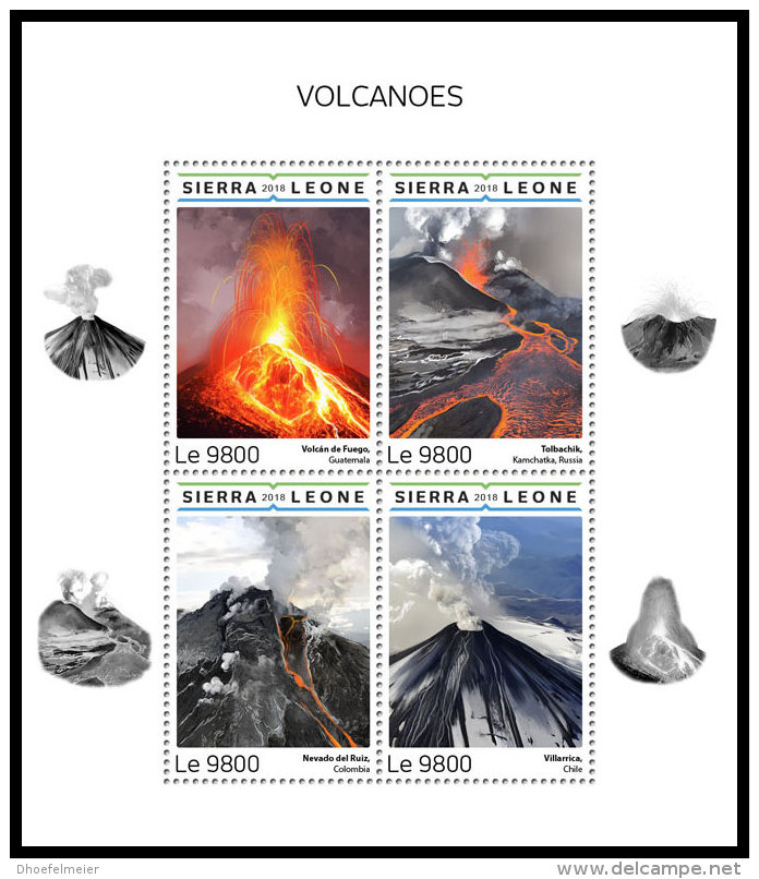 SIERRA LEONE 2018 MNH** Volcanoes Vulkane Volcans M/S - IMPERFORATED - DH1837 - Vulkanen