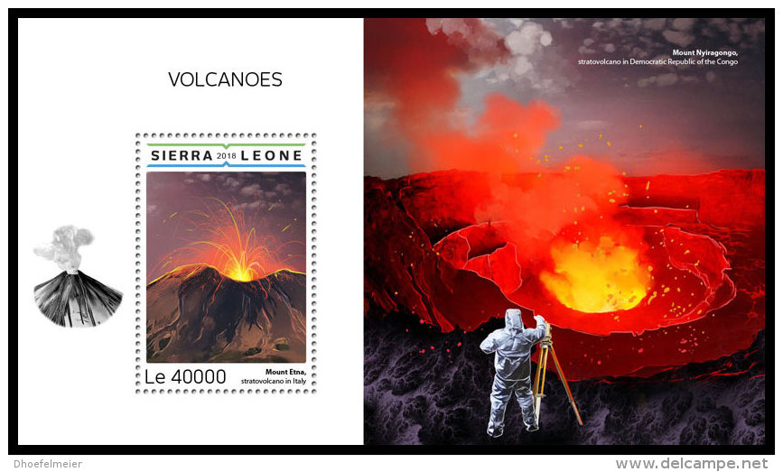 SIERRA LEONE 2018 MNH** Volcanoes Vulkane Volcans S/S - IMPERFORATED - DH1837 - Volcanos