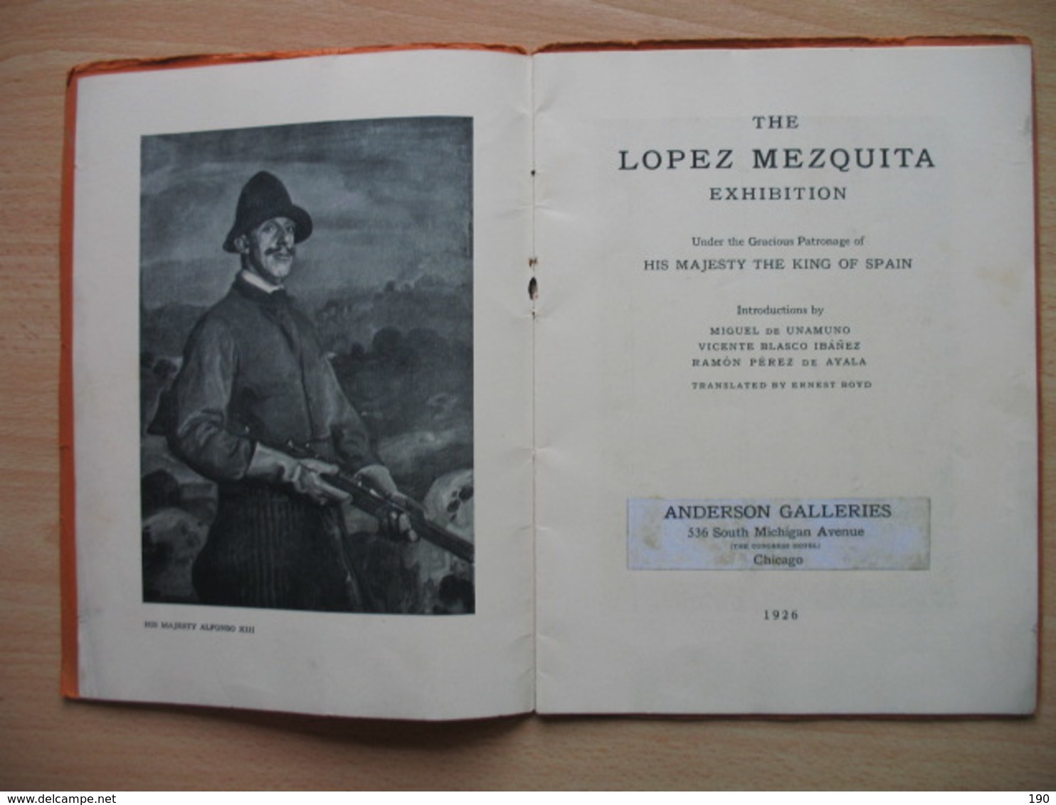 THE LOPEZ MEZQUITA EXHIBITION,ANDERSON GALLERIES,CHICAGO - 1900-1949