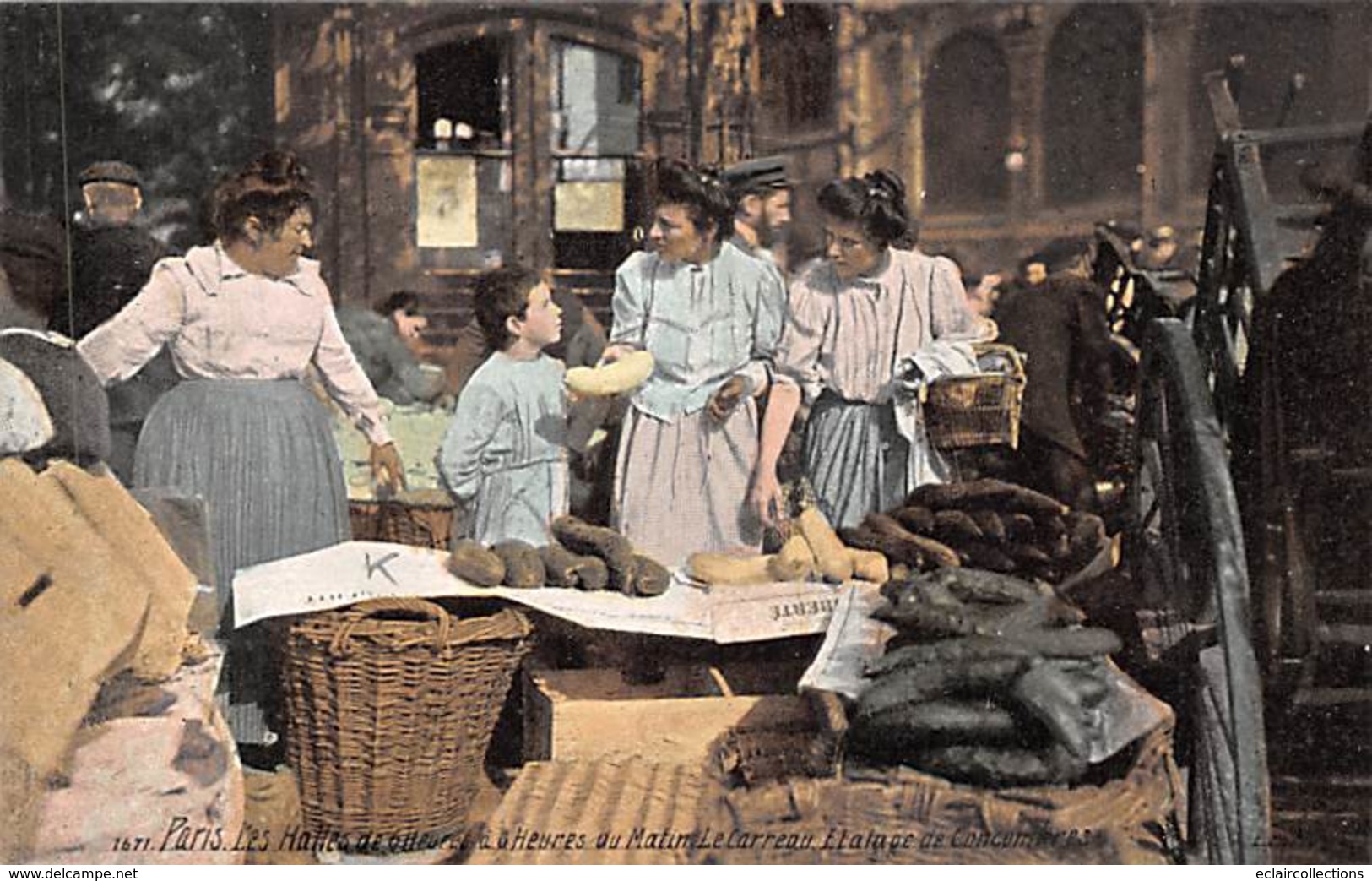 Paris.    75       Halles Centrales.  Étalage De Concombres        (voir Scan) - Lotes Y Colecciones