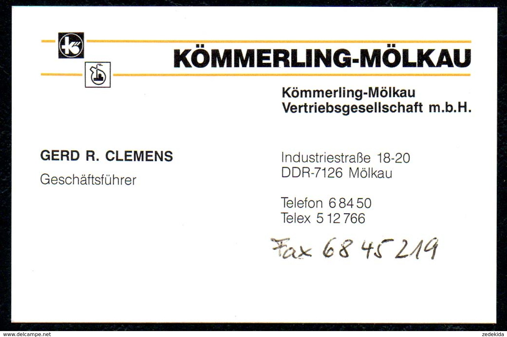 B7341 - Kömmerling Mölkau - Dieter Böttcher Ökonom - Visitenkarte - Visitenkarten