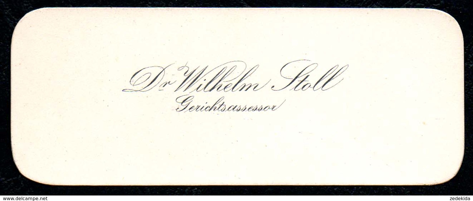 B7353 - Dr. Wilhelm Stoll - Gerichtsassessor - Visitenkarte - Cartoncini Da Visita