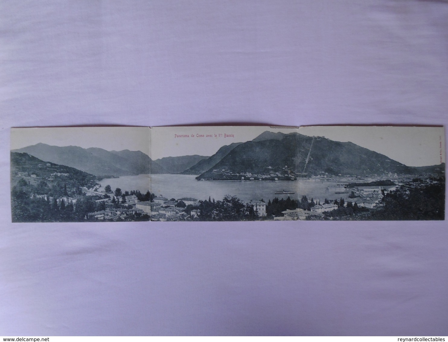 Vintage Italy Panoramic 3 Panel "Como Avec Le 1st Bassin" Pc Unused. Stengel & Co. - Como