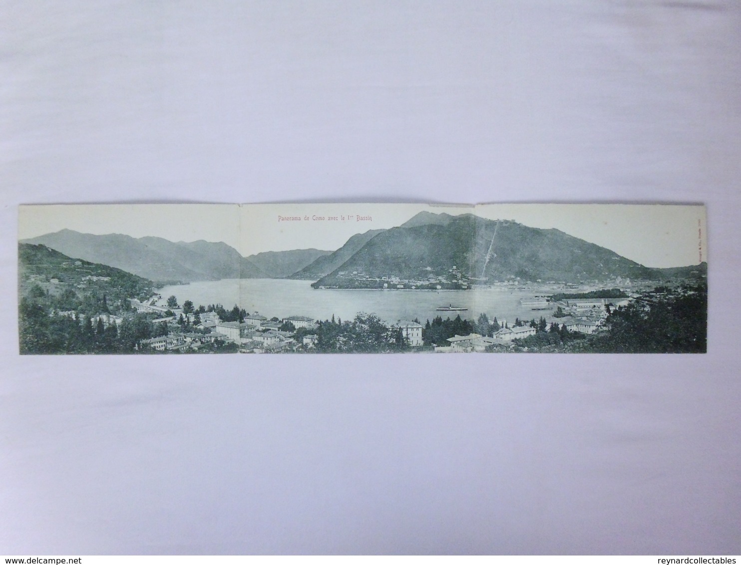 Vintage Italy Panoramic 3 Panel "Como Avec Le 1st Bassin" Pc Unused. Stengel & Co. - Como