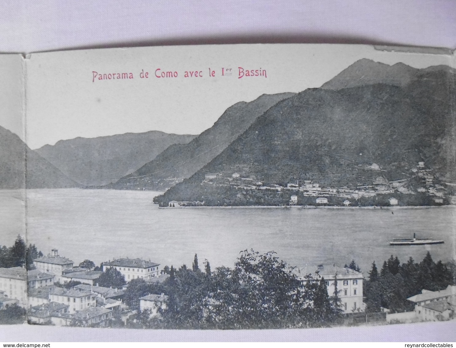 Vintage Italy Panoramic 3 Panel "Como Avec Le 1st Bassin" Pc Unused. Stengel & Co. - Como