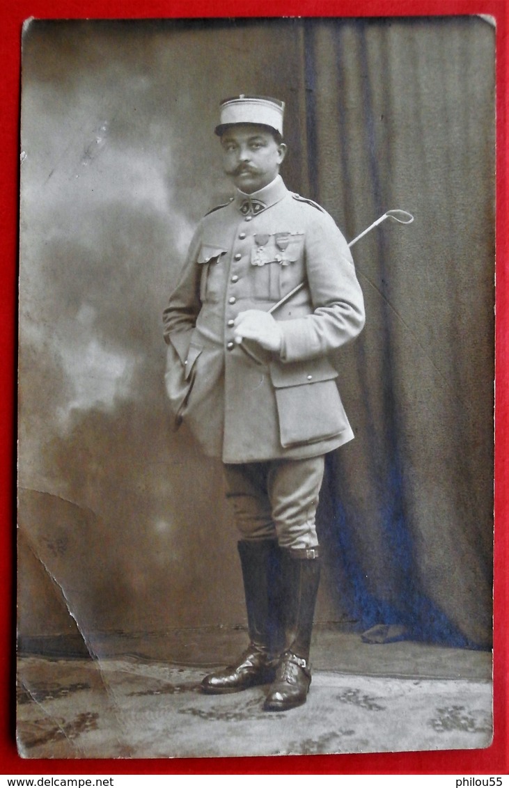 Carte Photo Soldat Du 8 Eme Regiment De Dragons?  Medailles - Guerre 1914-18