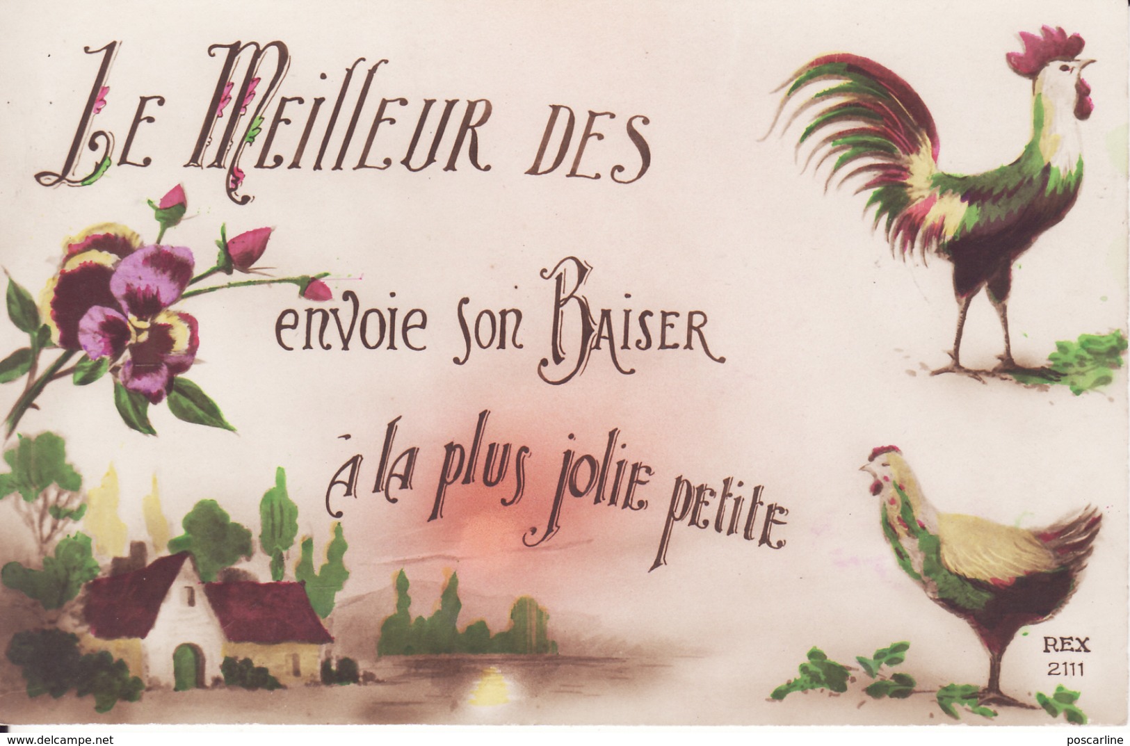 Amour :Coq, Poule, Le Meilleur Des .. Envoie Son Baiser A La Plus Jolie Petite .., 2 Scans - Sonstige & Ohne Zuordnung