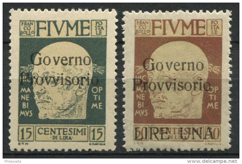 Fiume 1921 Sass. 151, 154 Nuovo * 100% Governo Provvisorio - Fiume
