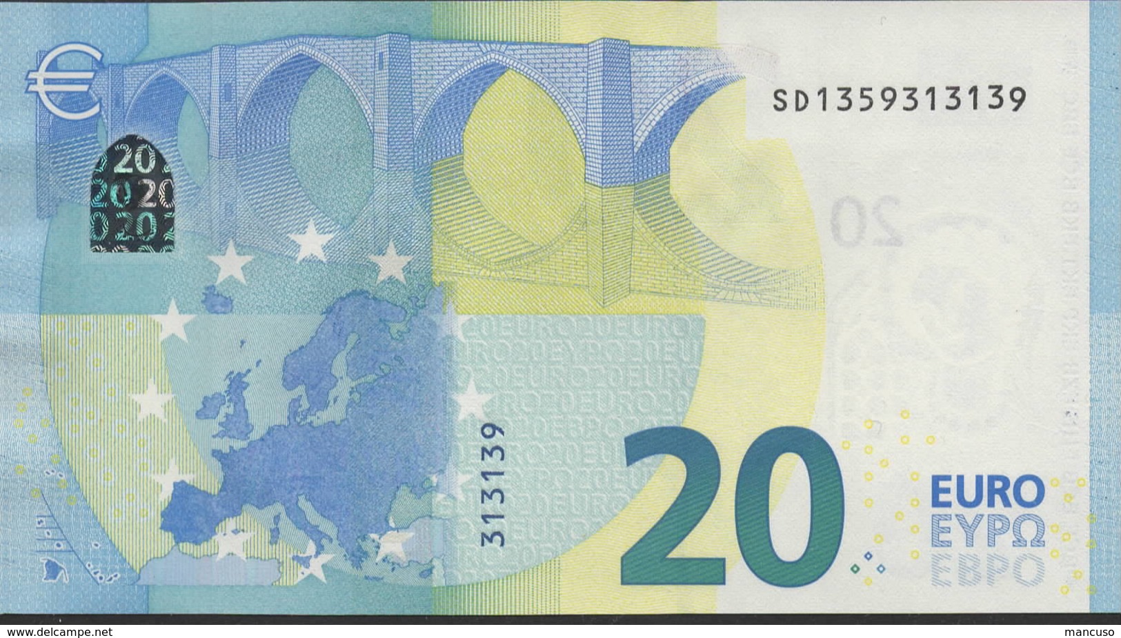 EURO 20  S018 - ALL ODD NUMBERS -  UNC - 20 Euro