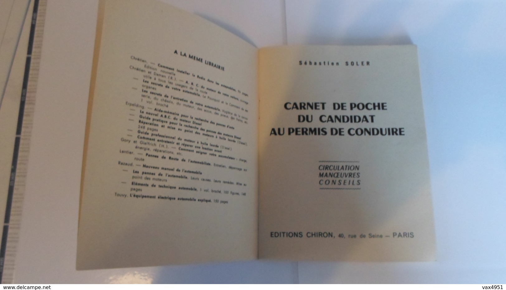 CARNET DE POCHE DU CANDIDAT AU PERMIS DE CONDUIRE  1957 ***     A SAISIR   ***** - Andere & Zonder Classificatie