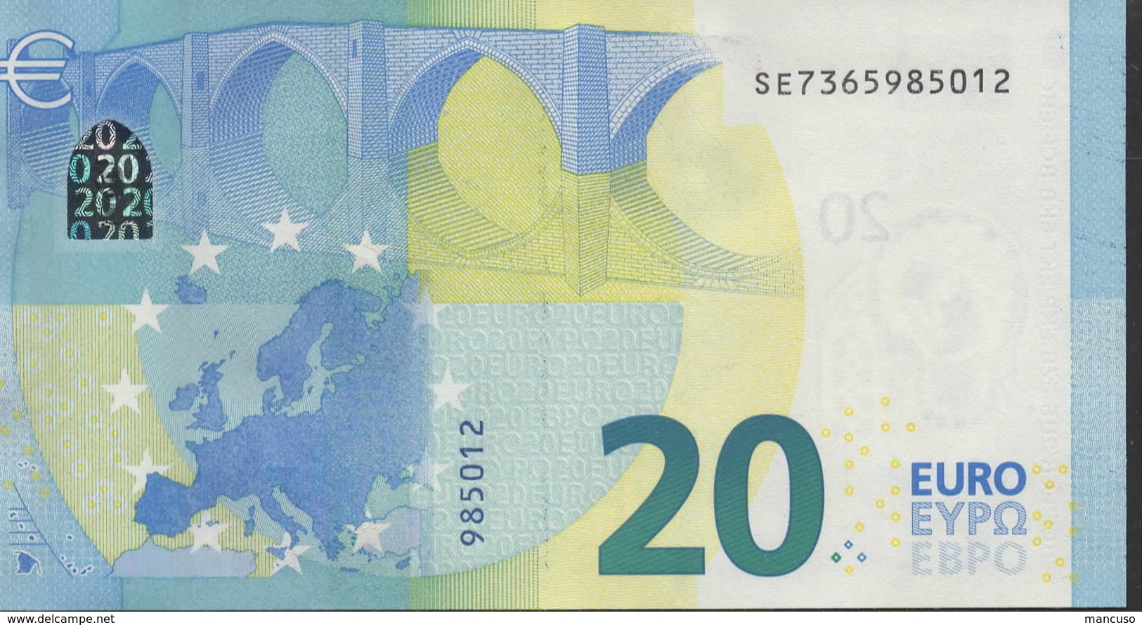 EURO 20  ITALIA SE S017  "36"  DRAGHI  UNC - 20 Euro