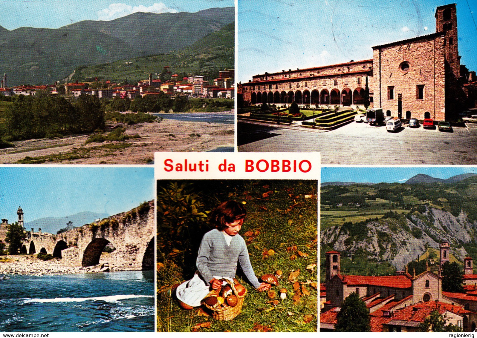 PIACENZA - Saluti Da Bobbio - 5 Vedute - Bambina Che Raccoglie Funghi - 1986 - Piacenza