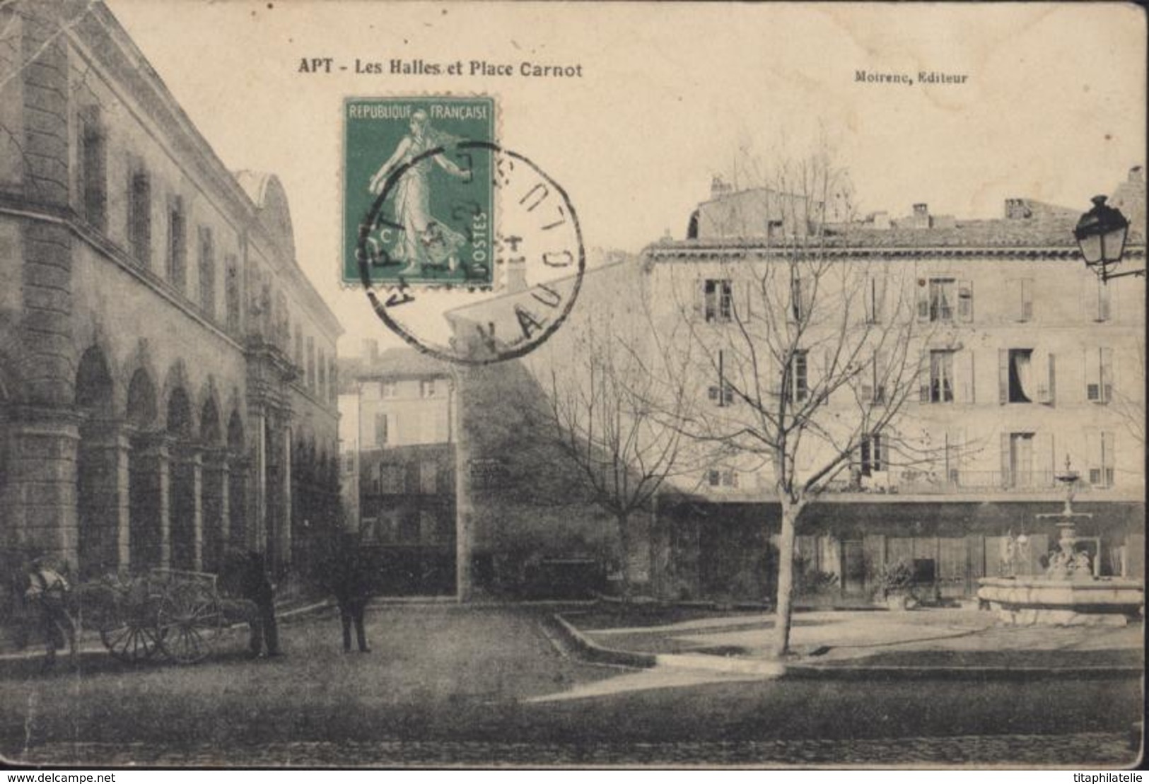 CPA Carte Postale APT Les Halles Et Place Carnot YT 137 CAD 1914 - Apt