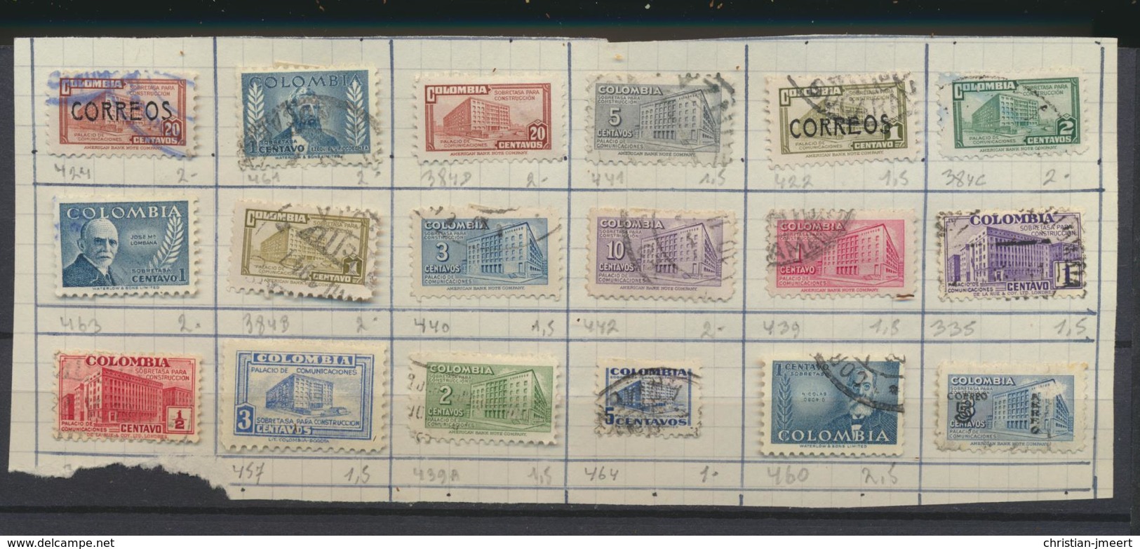 COLUMBIA Stamps  Lot 53 V. Handstamped - Colombie