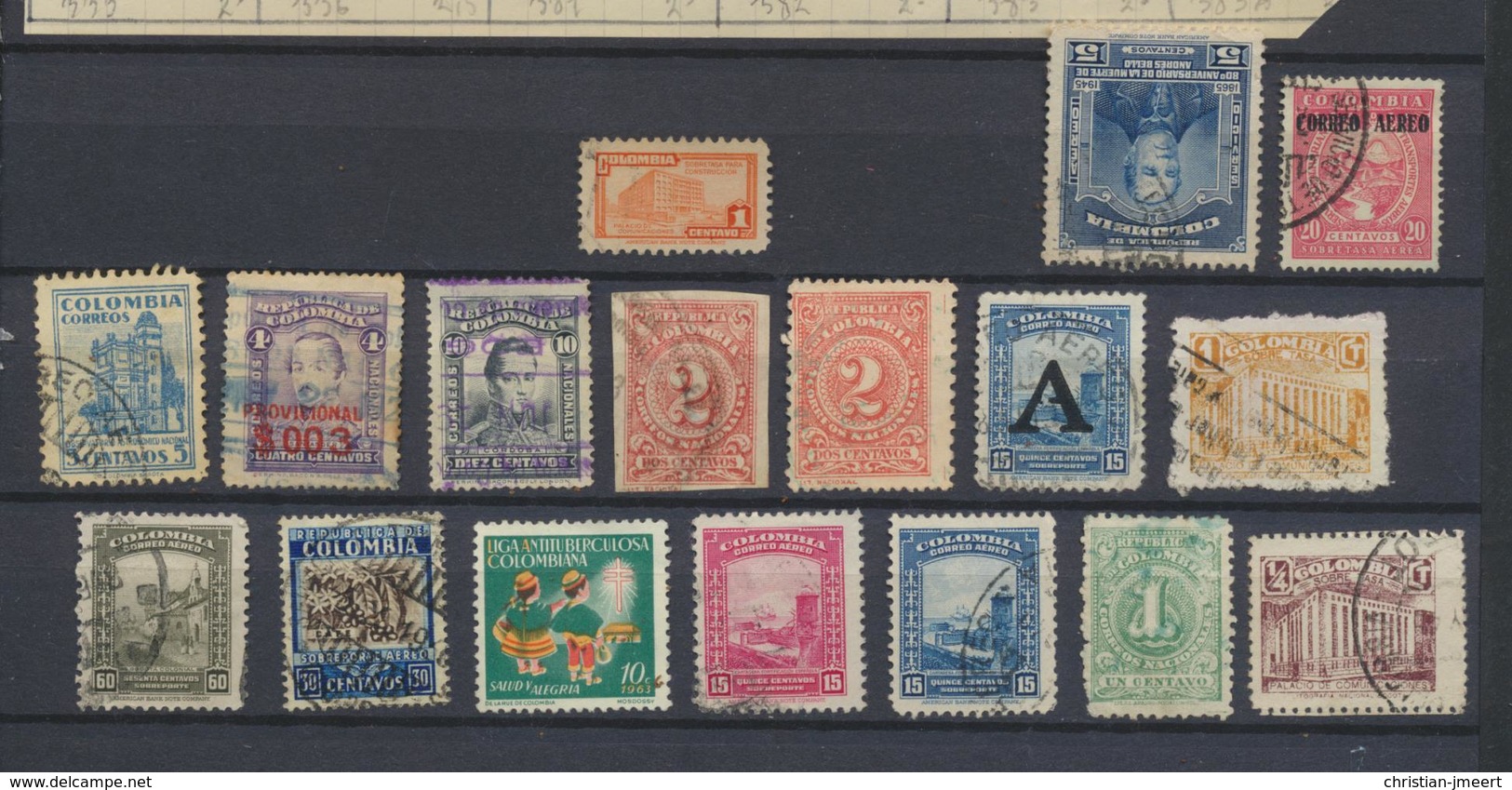 COLUMBIA Stamps  Lot 53 V. Handstamped - Colombie