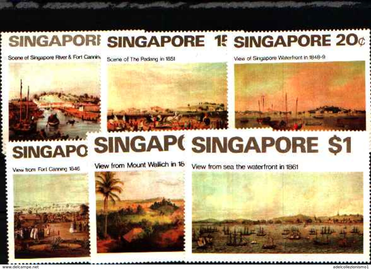 72160,) LOTTO DI  FRANCOBOLLI DI SINGAPORE-MNH** SERIE COMPLETA- N. 143-48-SINGAPORE DEL 19° SECOLO 1971 - Singapore (1959-...)