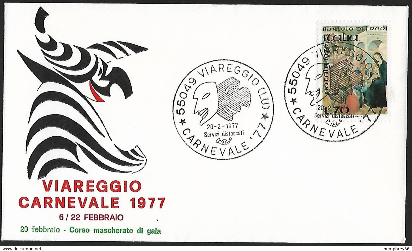 1977 - ITALIA - Cover + Y&T 1287 + VIAREGGIO - 1971-80: Marcofilie