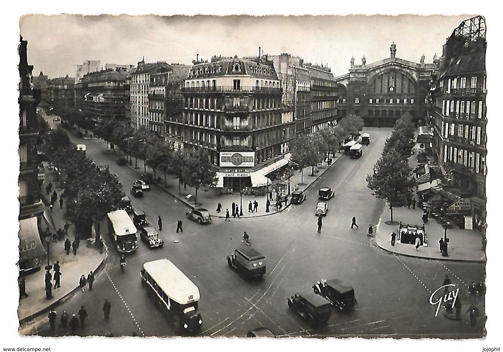 Paris - La Gare Du Nord - Carrefour Denain Magenta - Circulé 1950 - éd. Leconte 7070 GUY - Métro Parisien, Gares