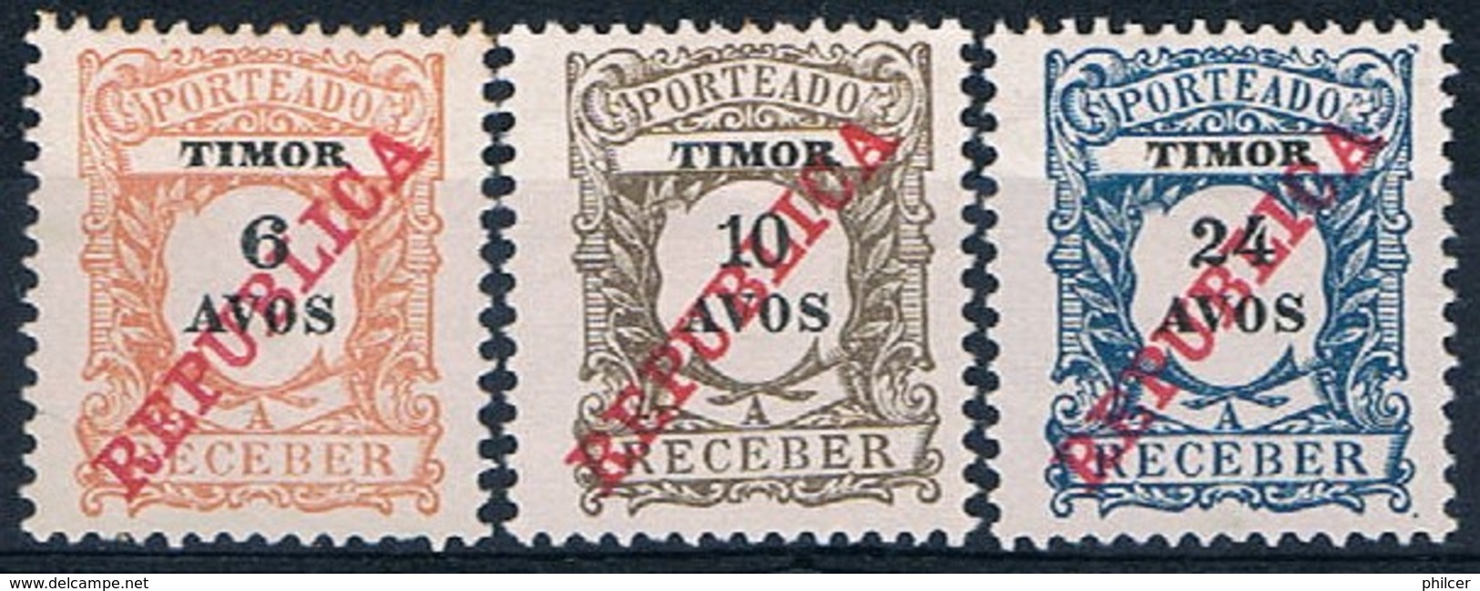 Timor, 1911, # 14/5, 17, Porteado, MNG - Timor