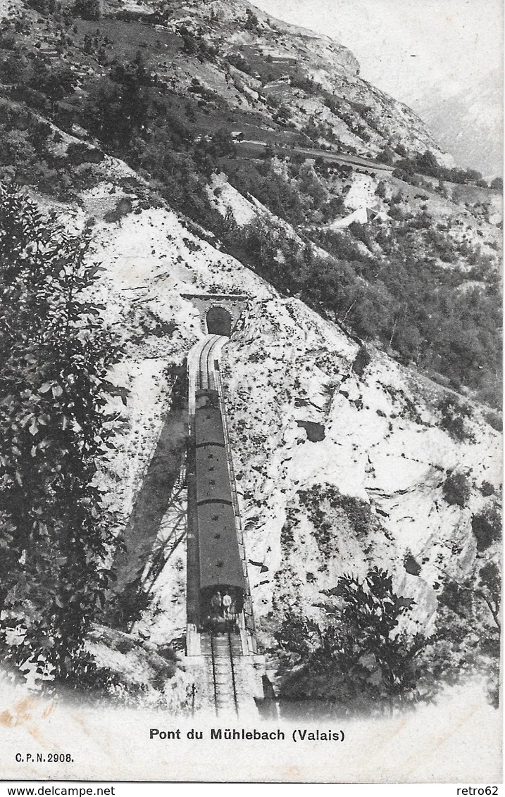 VISP - ZERMATT BAHN → Pont Du Mühlebach Mit Dampfzug Anno 1905 - Zermatt