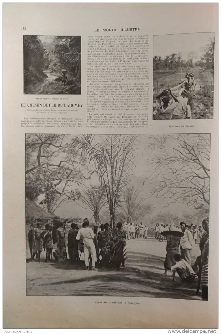 1902 LE CHEMIN DE FER DU DAHOMEY - PAOUIGNAN - COTONOU - AVREKÉTÉ - KOBA - GARE DE PAOU - CANA - 1900 - 1949