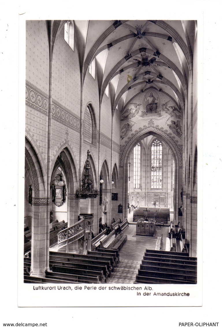 7432 BAD URACH, Amanduskirche, Innenansicht, 1954 - Bad Urach