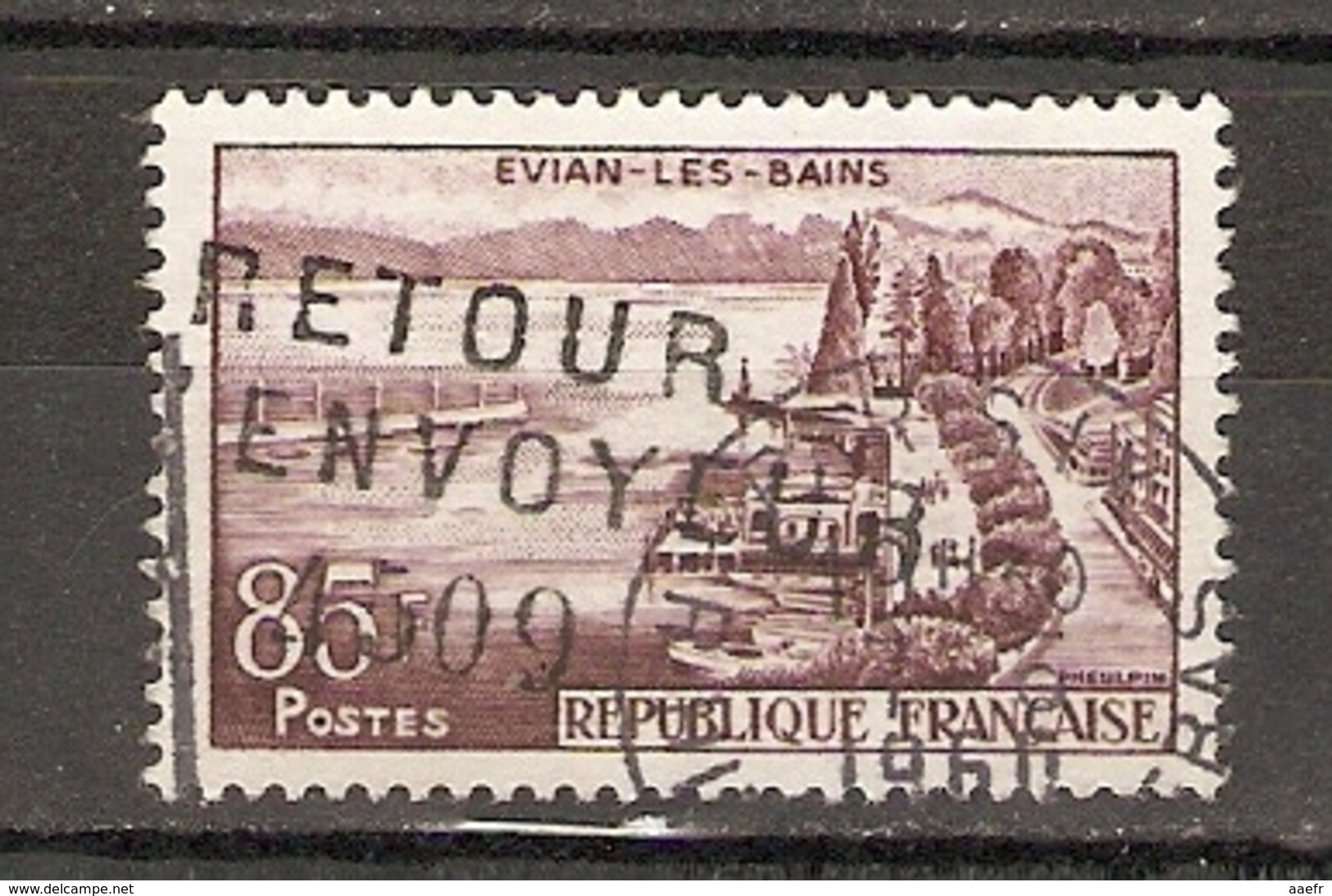 France 1960 - Griffe Retour à L'envoyeur + N° 4509 - YT 1193 - Evian-les-Bains - Autres & Non Classés