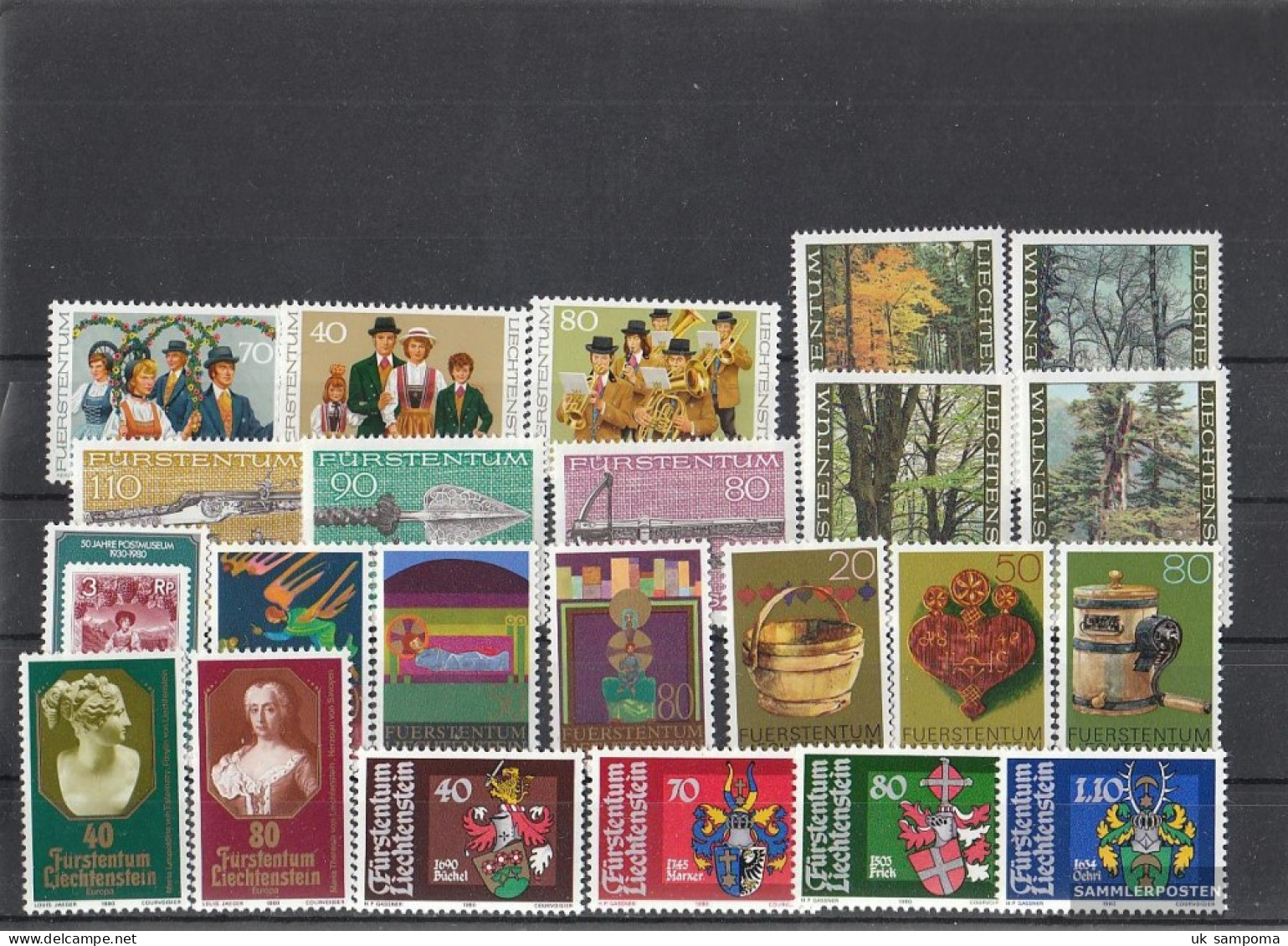 Liechtenstein 1980 Unmounted Mint / Never Hinged Complete Volume In Clean Conservation - Full Years