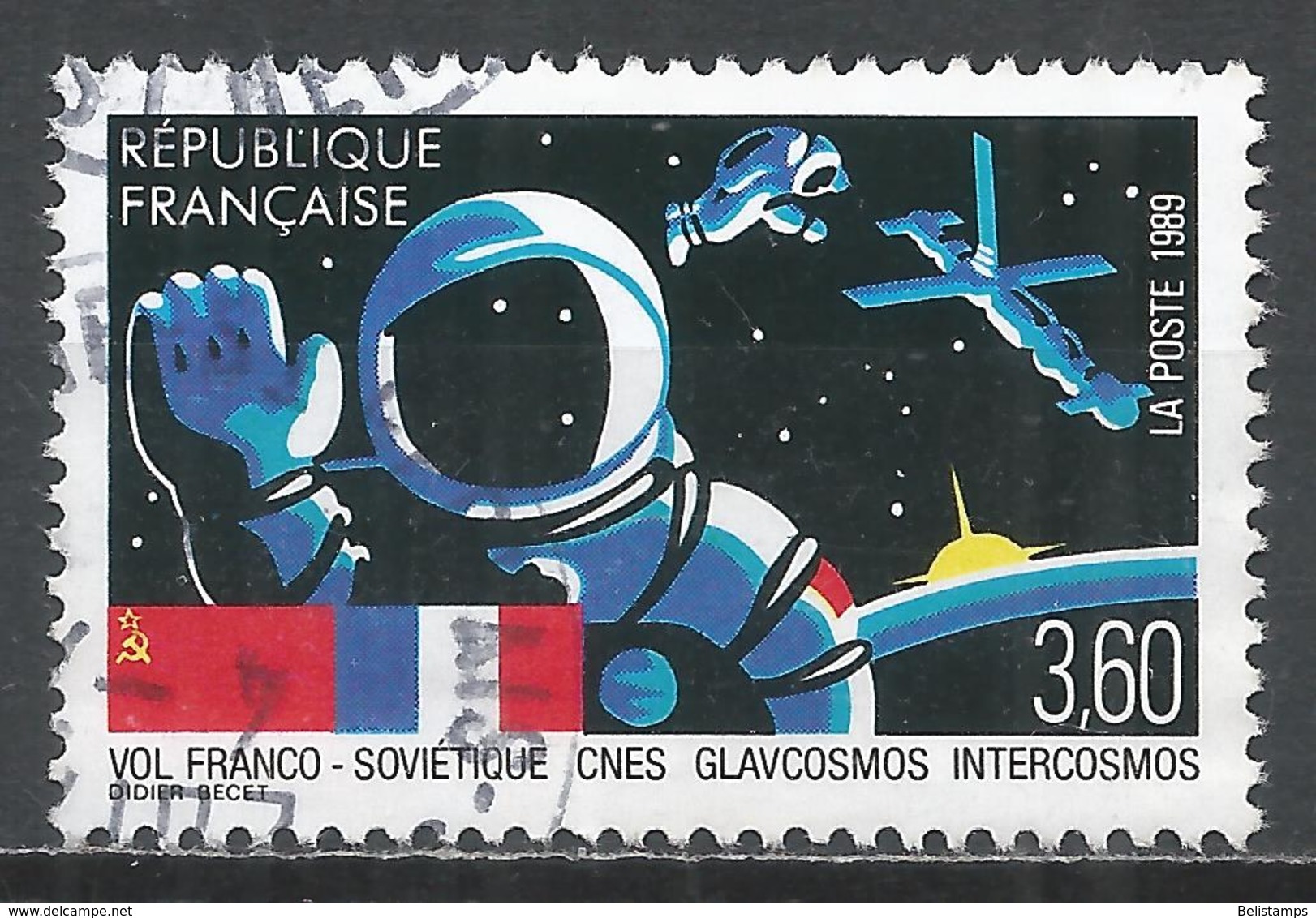 France 1989. Scott #2146 (U) French-Soviet Joint Space Flight  *Complete Issue* - Used Stamps