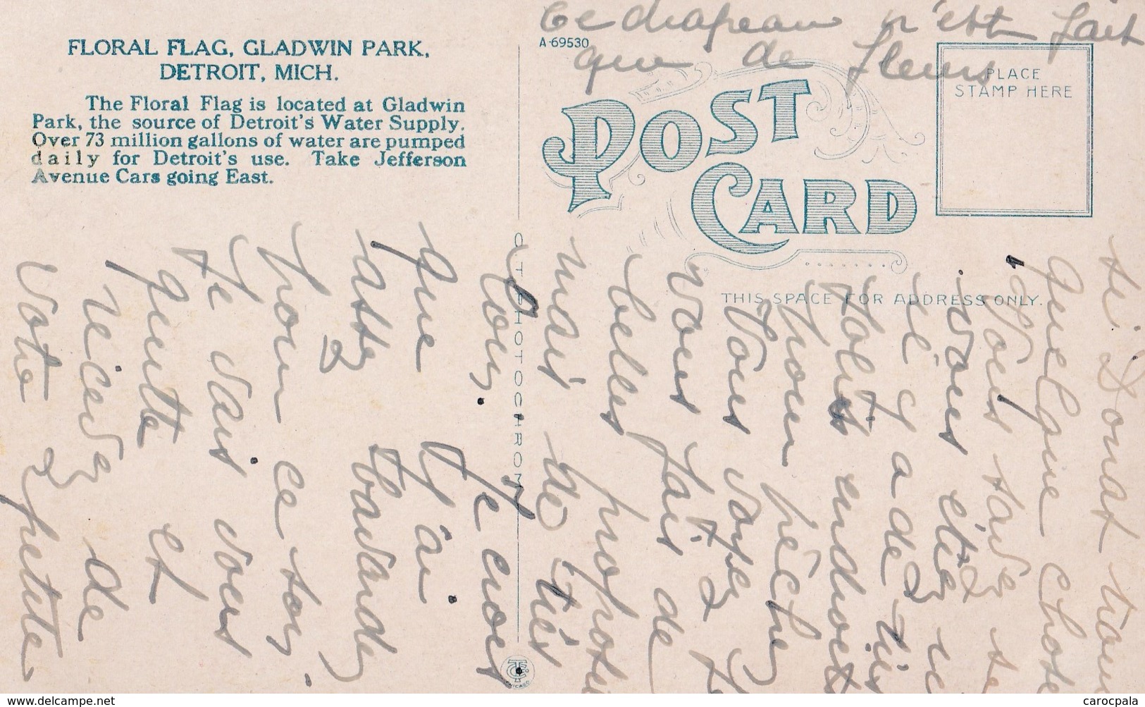 Cartes 1919 DETROIT / CENTRAL STATION ET GALDWIN PARK - Detroit