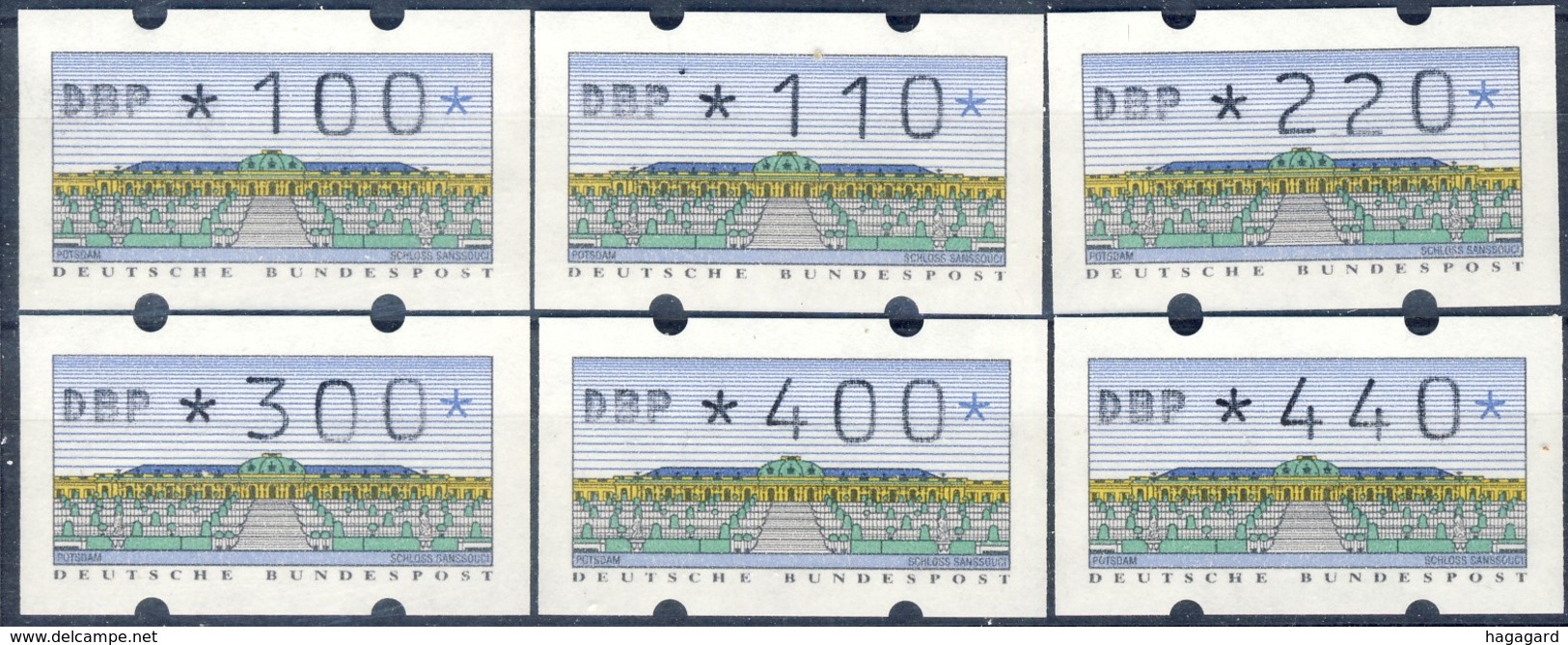 +G1968. BRD 1993. 6 Items Type 2.1/ N (Michel). 1 Item Reversal Numbered. MNH(**) - Maschinenstempel (EMA)