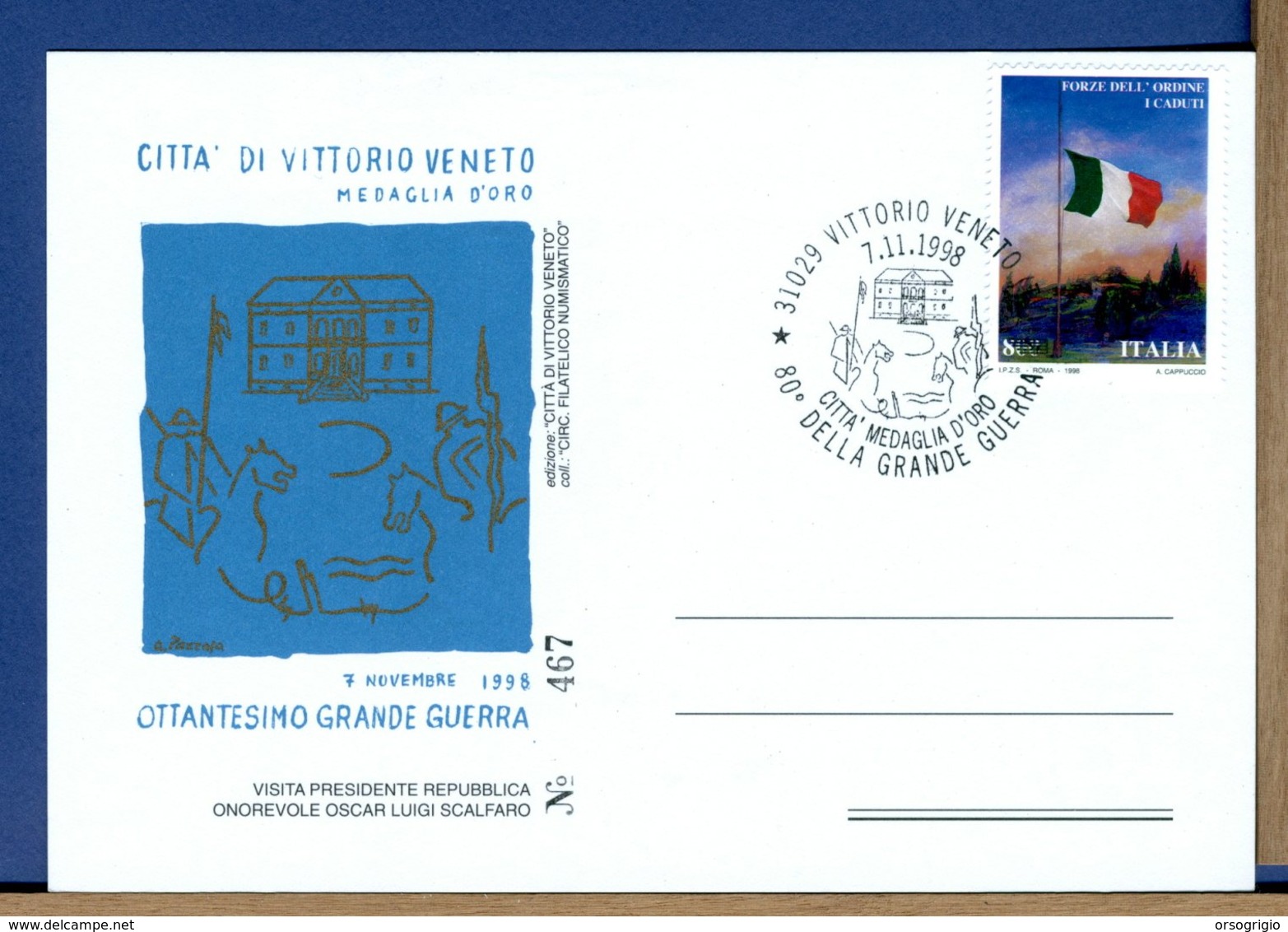 ITALIA - 1998 - VITTORIO VENETO - CITTA' MEDAGLIA D'ORO -  MUSEO - Prima Guerra Mondiale