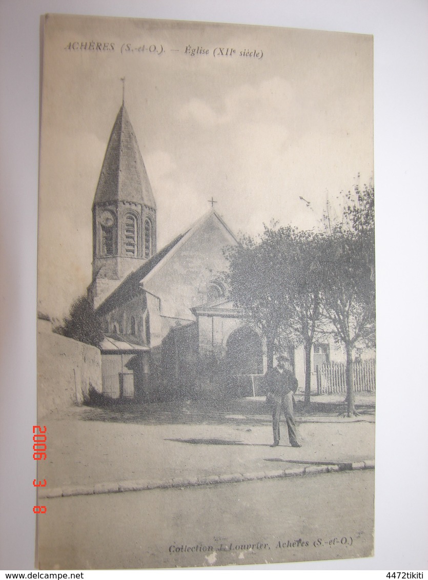 C.P.A.- Achères (78) - Eglise - 1917 - SUP (AX 11) - Acheres