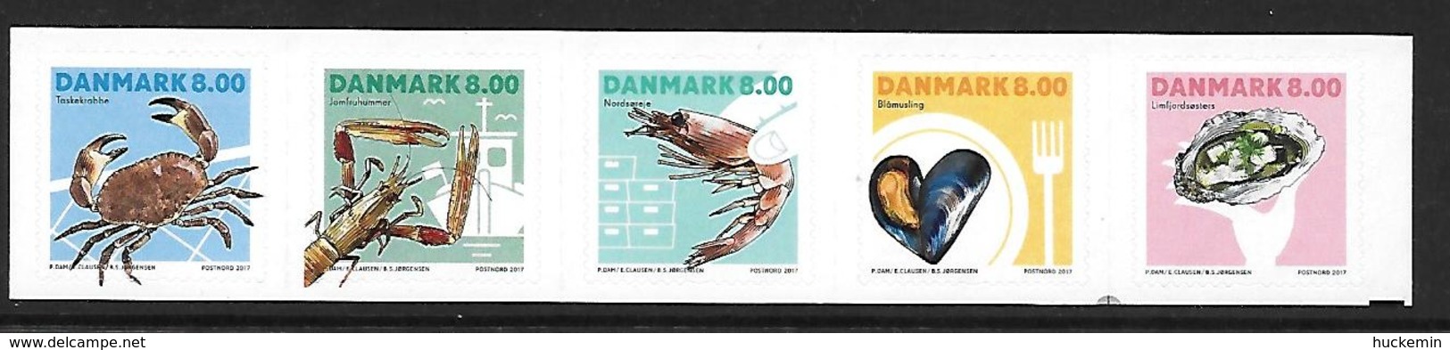 Dänemark  2017  Mi 1909 - 1913  Schalen- Und Krustentiere  Postfrisch - Nuovi