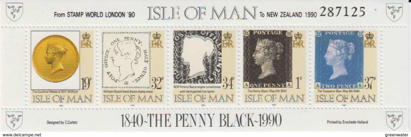 Isle Of Man 1990 Penny Black M/s **  Mnh (40730D) - Isola Di Man