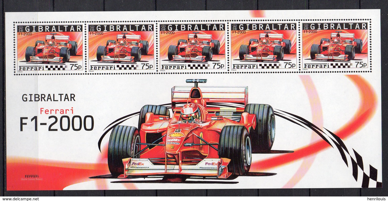 GIBRALTAR    Timbres Neufs **  De 2004  ( Ref 5689 ) Sport Automobile - Ferrari - Gibraltar