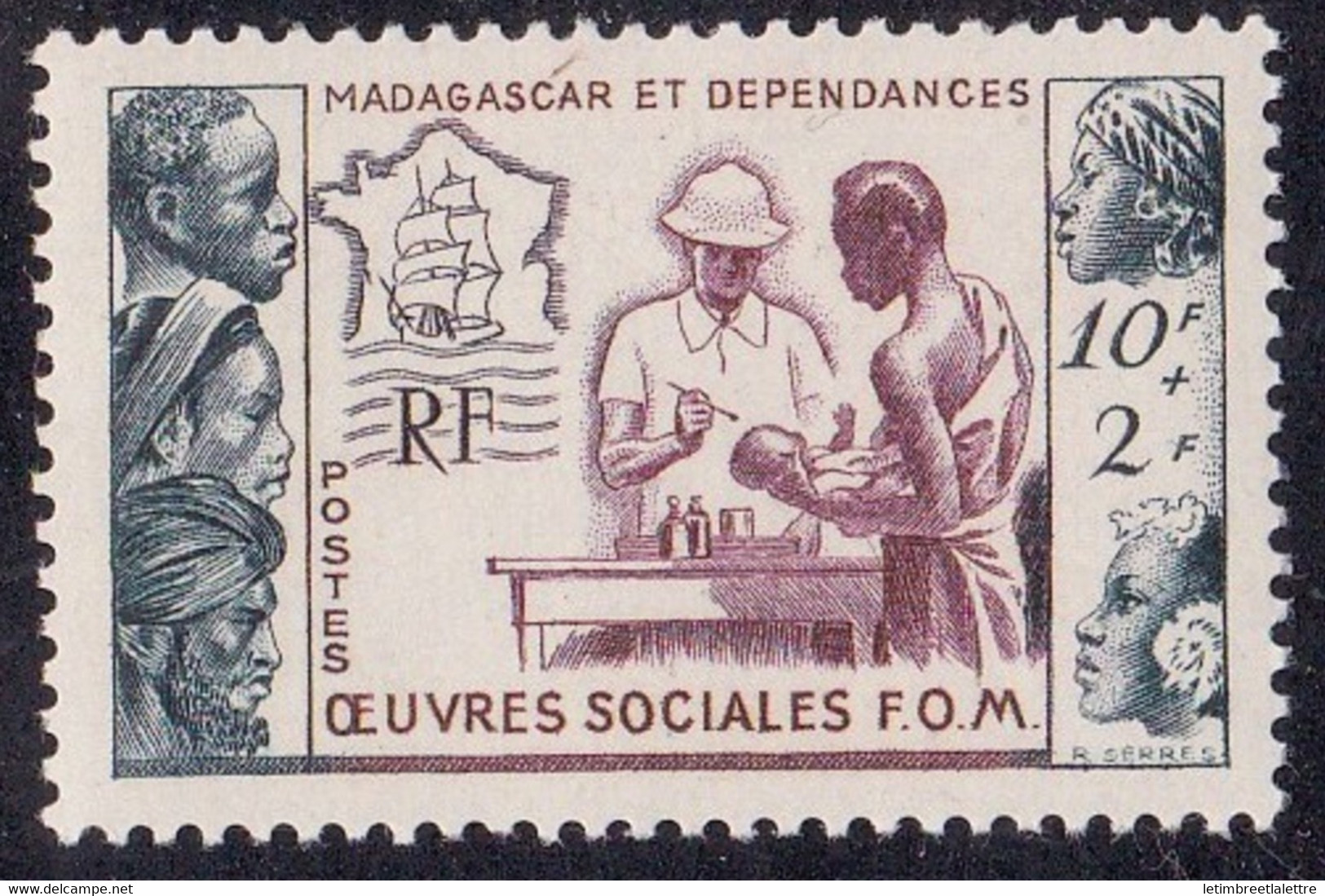 ⭐ Madagascar - YT N° 320 ** - Neuf Sans Charnière - 1950 ⭐ - Unused Stamps