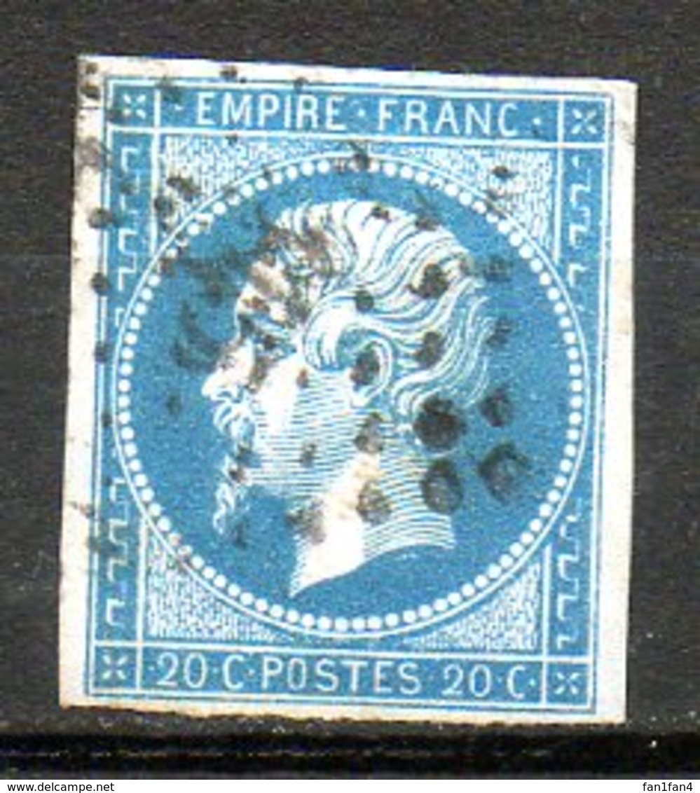FRANCE - 1853-60 - Second Empire - Napoléon III - N° 14A - 20 C. Bleu (Oblitération : Losange PC) - 1853-1860 Napoleone III