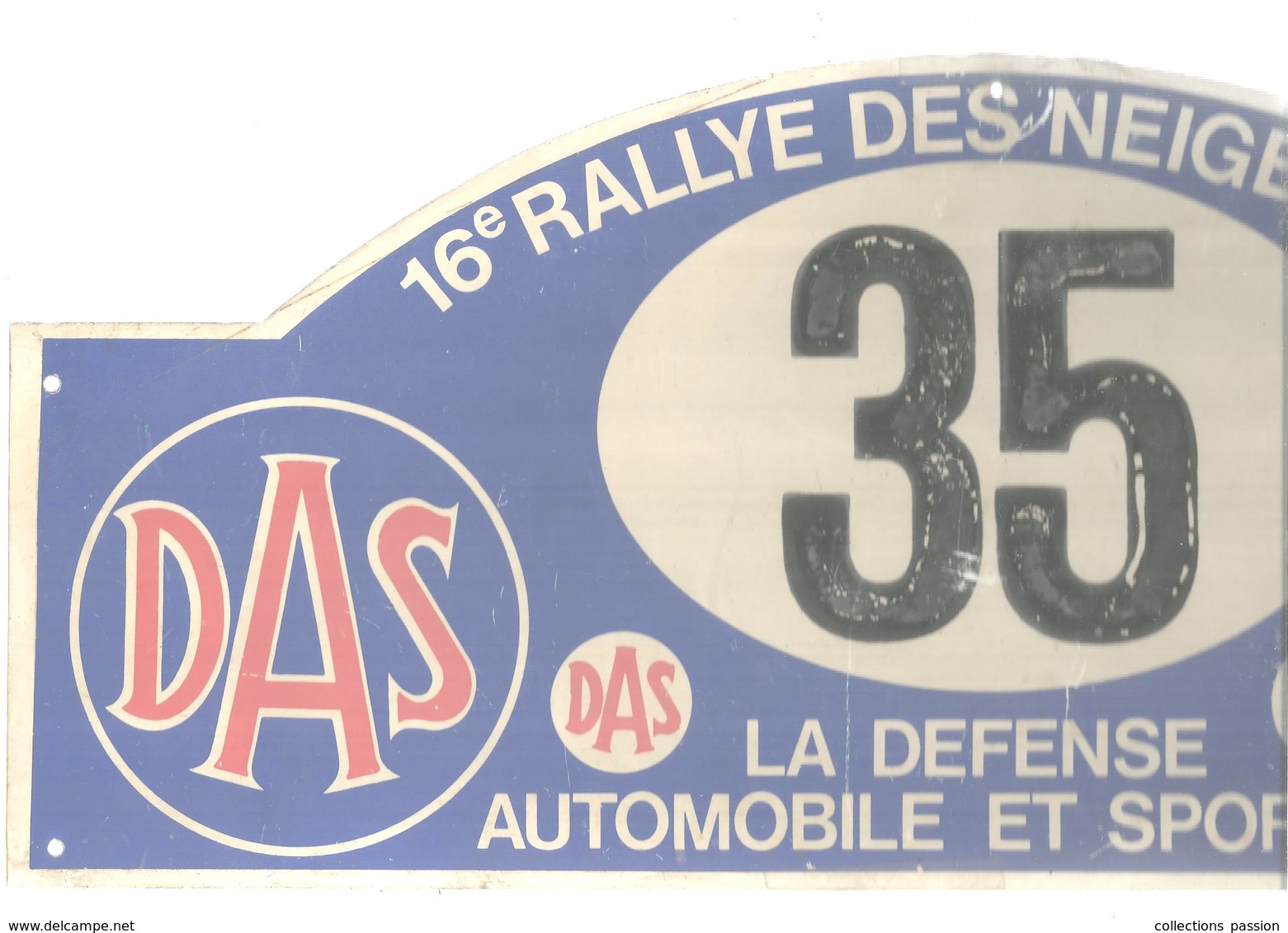 Plaque De Rallye, 16 E Rallye Des Neiges 1980 , DAS , GVEA , 2 Scans , N° 35, Frais Fr 4.75 E - Plaques De Rallye