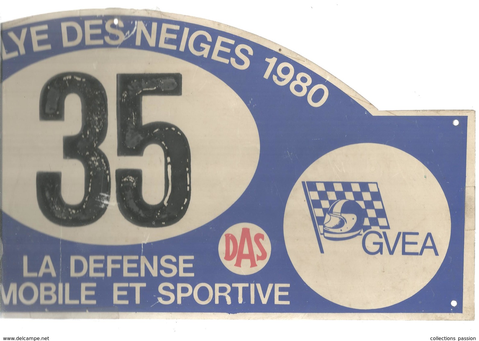 Plaque De Rallye, 16 E Rallye Des Neiges 1980 , DAS , GVEA , 2 Scans , N° 35, Frais Fr 4.75 E - Plaques De Rallye