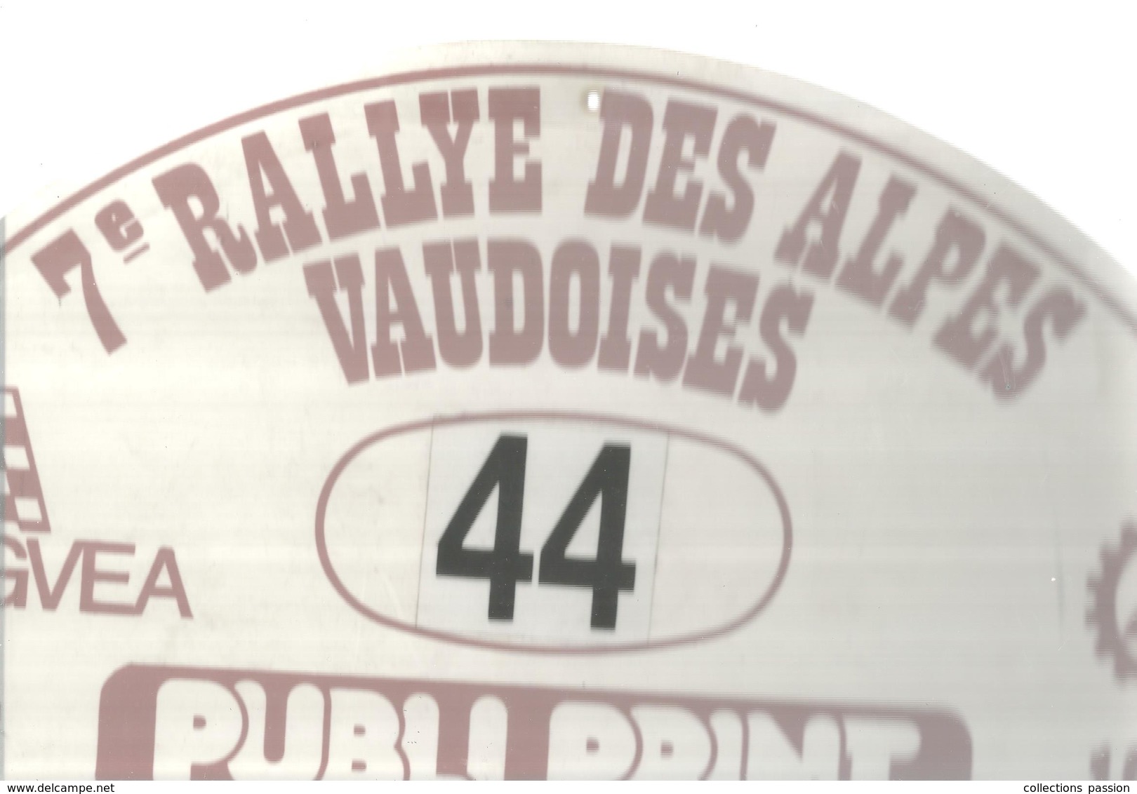 Plaque De Rallye, 7 E Rallye Des Alpes Vaudoises, 1988, LEYSIN , Suisse , 3 Scans , N° 44, Frais Fr 4.75 E - Plaques De Rallye