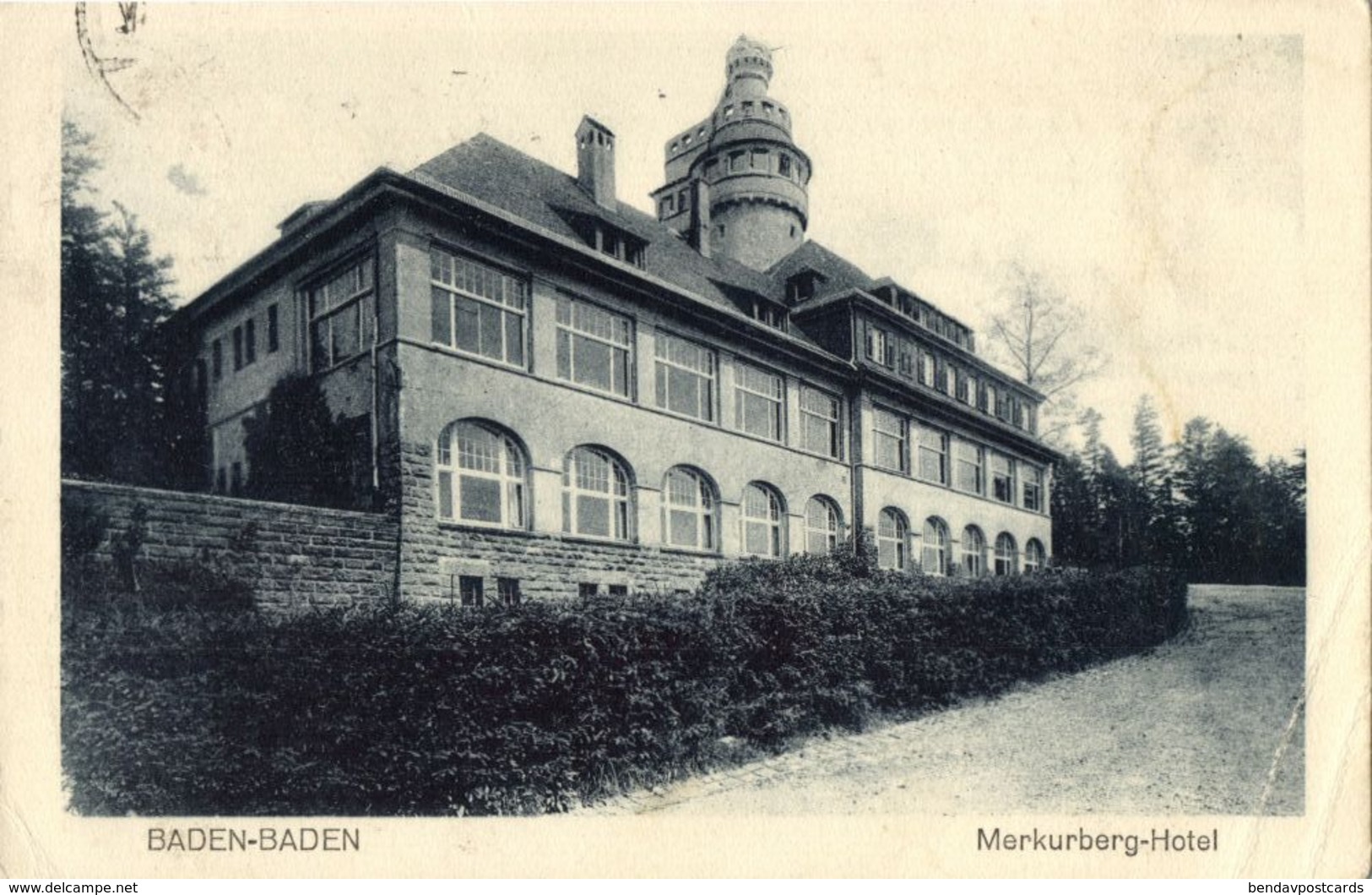 BADEN-BADEN, Merkurberg Hotel (1930s) AK - Baden-Baden