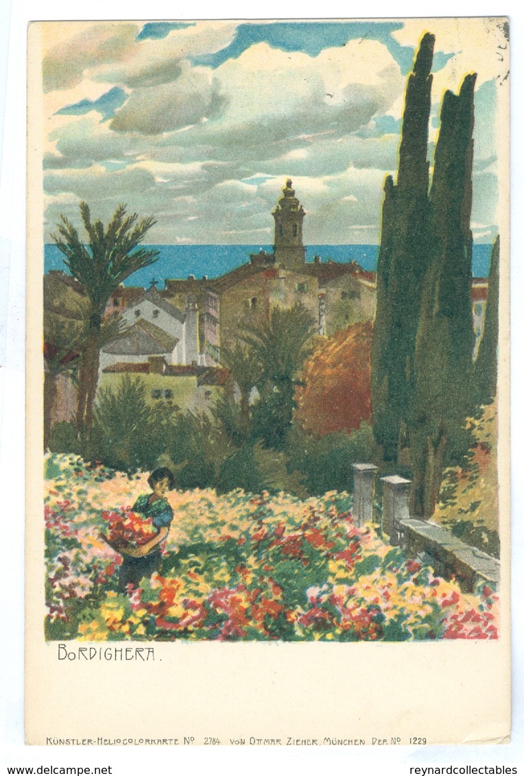 1900's, Italy, Bordighera, Printed Chromo Art Pc, Used. - Imperia