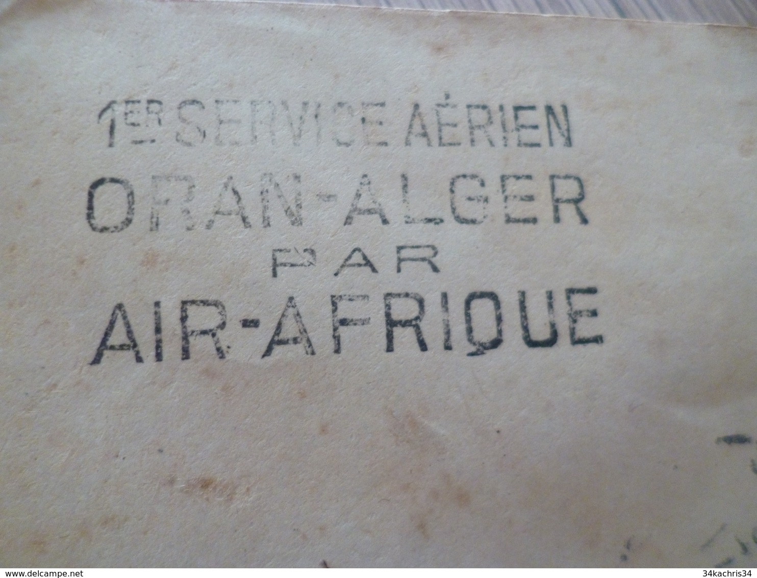 Lettre Colonies Françaises Algérie 1er Service Aérien Oran Alger Par Air Afrique 17/04/1937 - Lettres & Documents