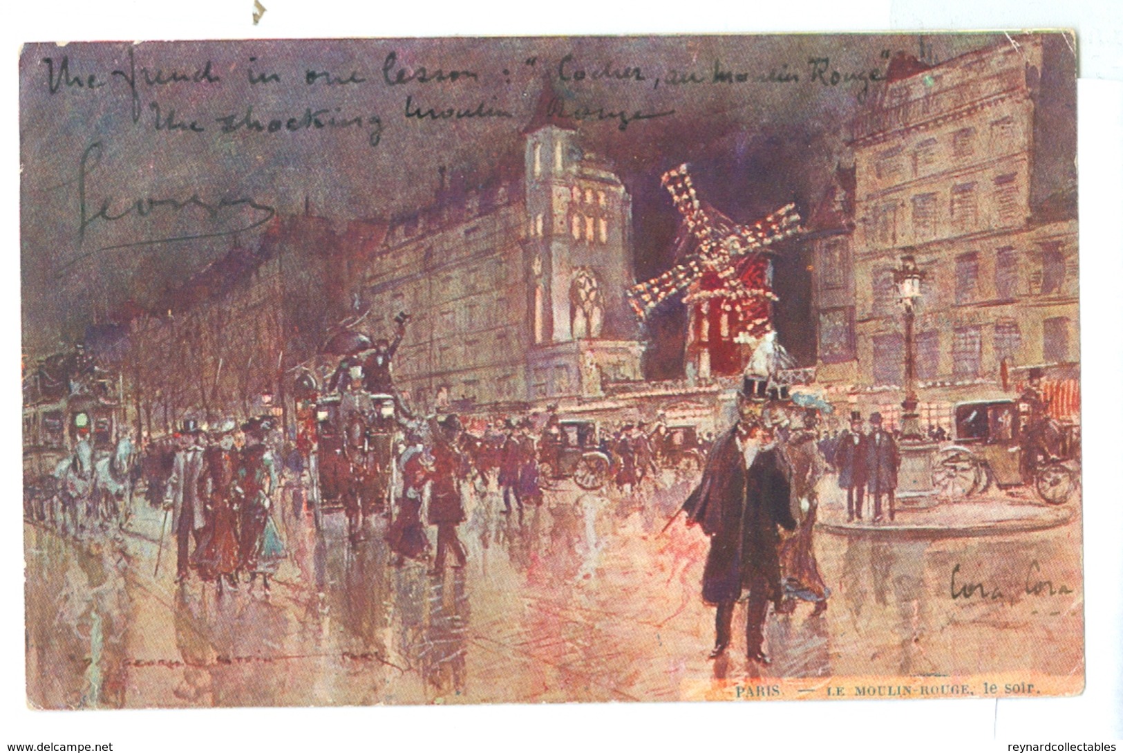 1904, France, Paris, Moulin Rouge At Night. George Stein Printed Art Pc, Used. - Other & Unclassified