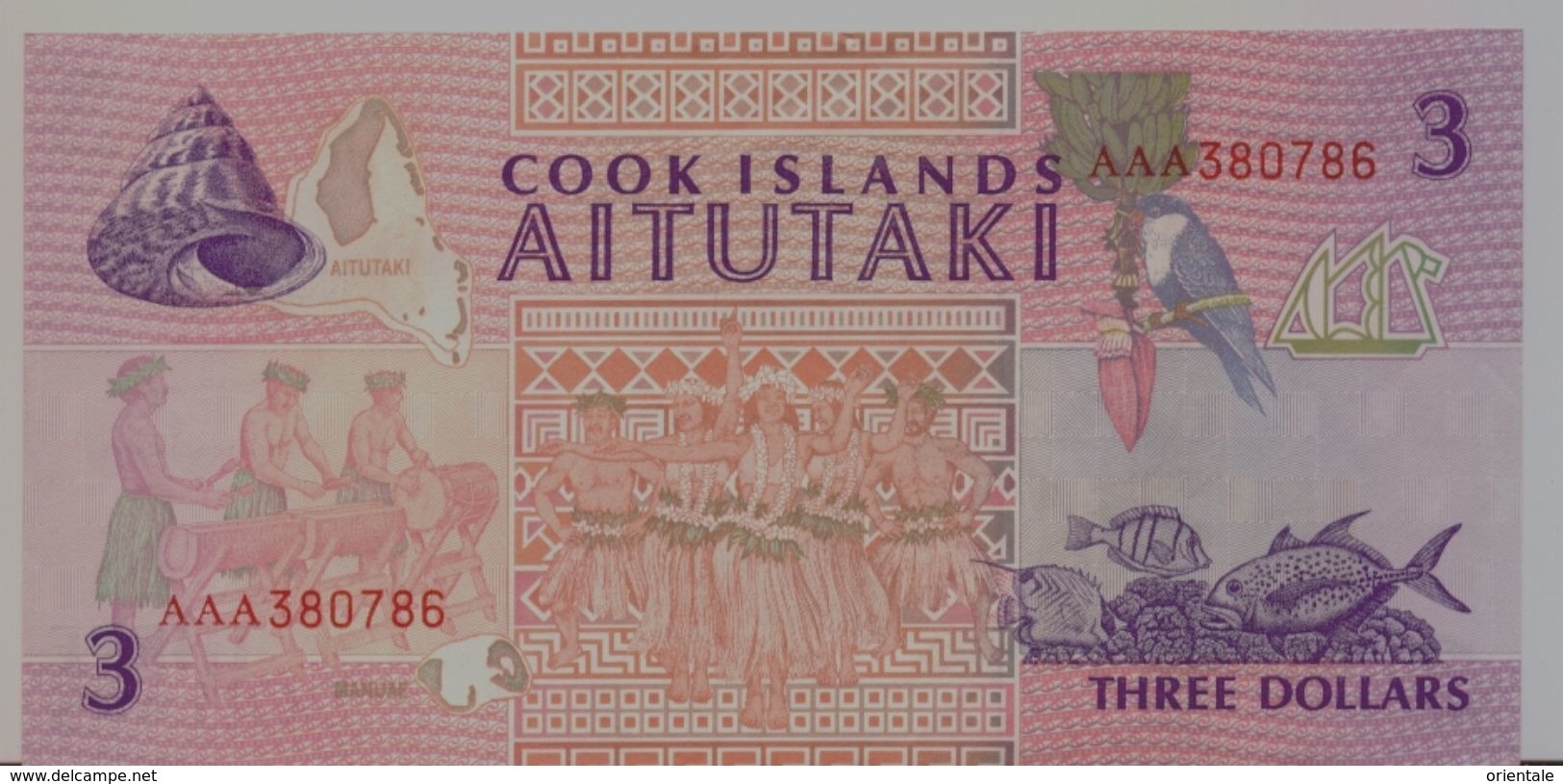 COOK ISLANDS  P. 7a 3 D 1992 VF - Cook