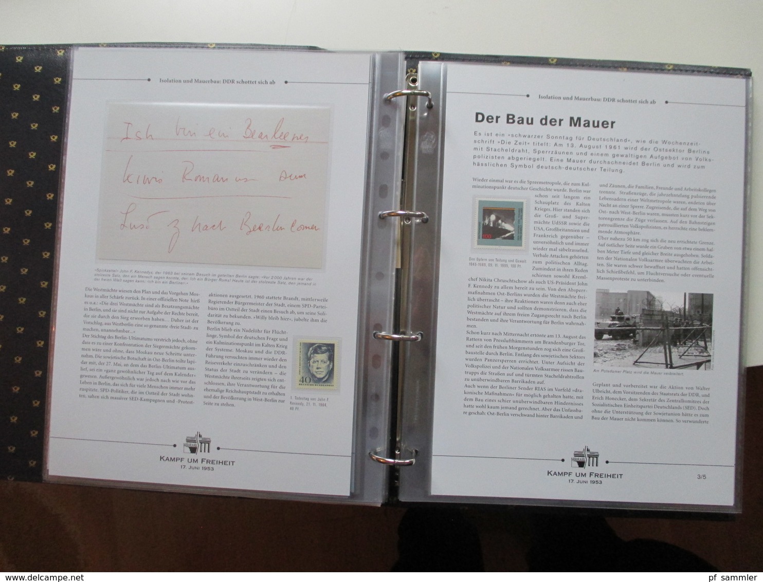 Kampf um Freiheit Vordruck Album / Versandsendungen der Deutschen Post. Im Schuber! Mit Berlin Nr. 110 / 111 **