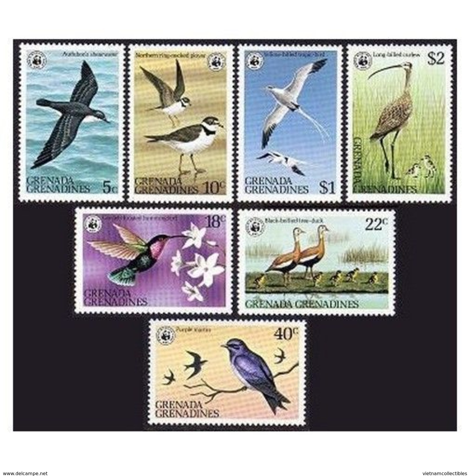 W26 WWF W.W.F. Grenada Grenadines MNH Perf Stamps 1978 : Birds / Bird - Ongebruikt